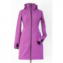 Softsehlový kabát fuchsiovo fialovy