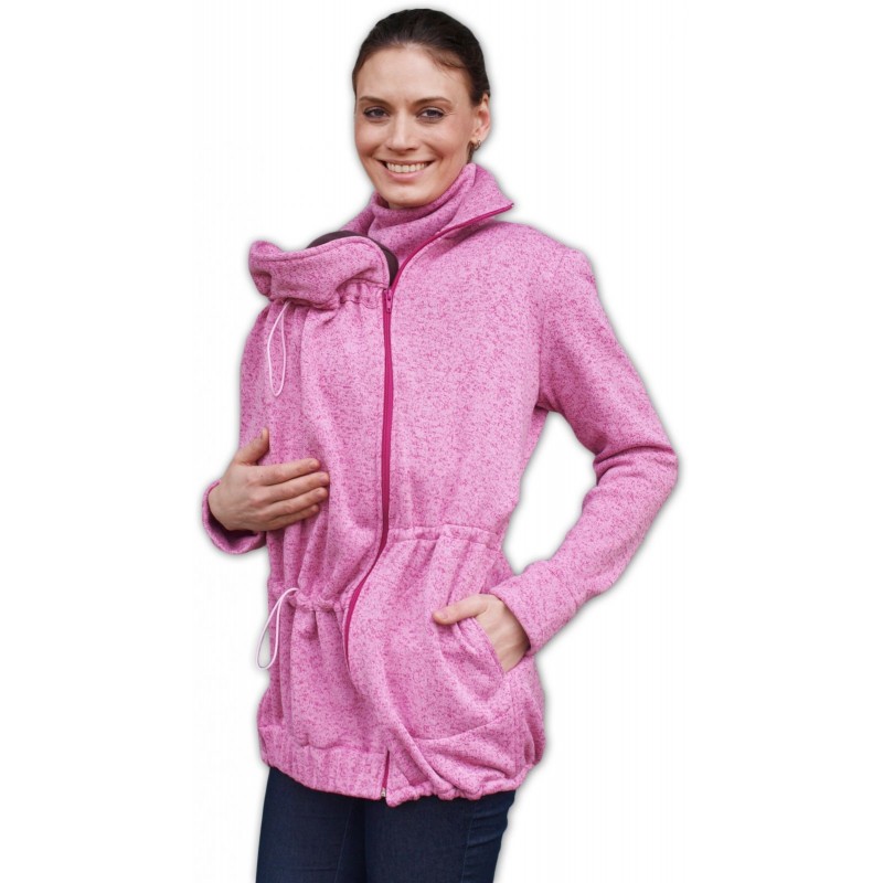 Radka - sveter na predné/zadné nosenie ružový melír