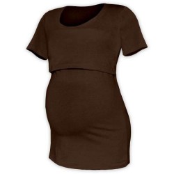 Kateřina - tričko na dojčenie, krátke rukávy, čokoládová hnedá