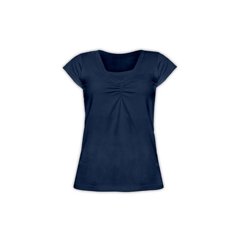 Klaudia - tričko na dojčenie, krátky rukáv, tmavo modrá (jeans)