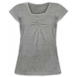 Klaudia - tričko na dojčenie, krátky rukáv, sivý melír