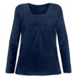 Klaudia - tričko na dojčenie, dlhý rukáv, tmavo modrá jeans