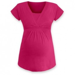 Anička - tričko na dojčenie, krátke rukávy, tmavo ružová