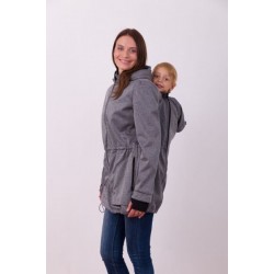 Alica - softshellová bunda na nosenie detí sivý melír