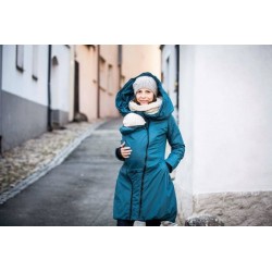 Zimný kabát - petrolejovo modrý