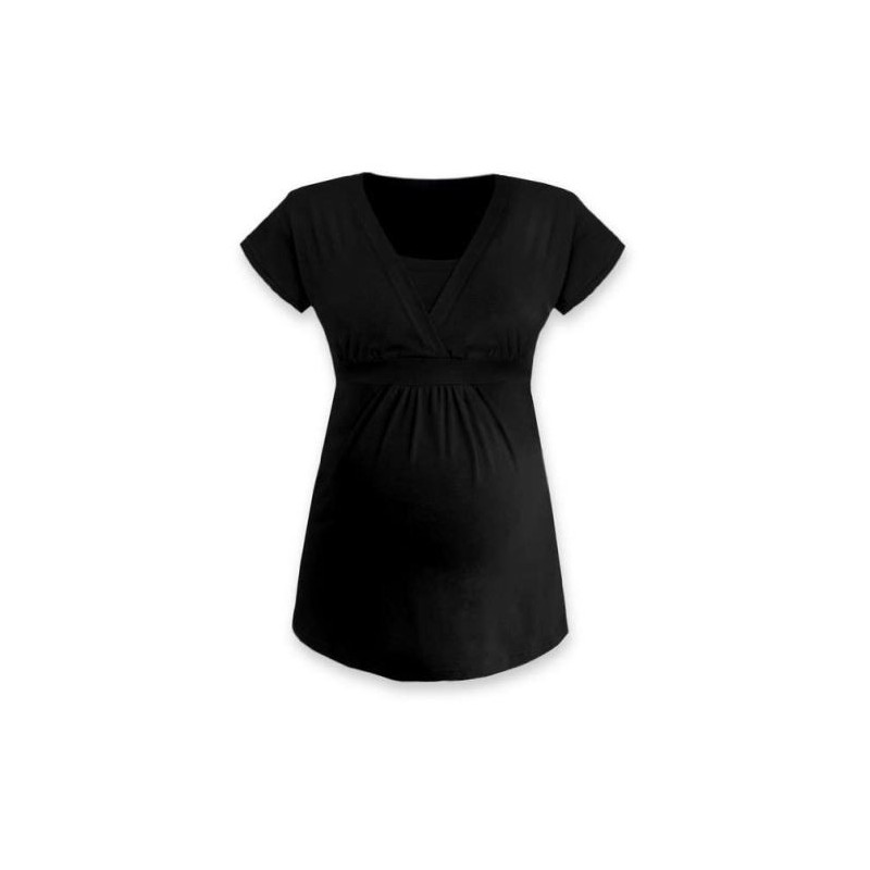 Anička - tričko na dojčenie, krátke rukávy, čierna