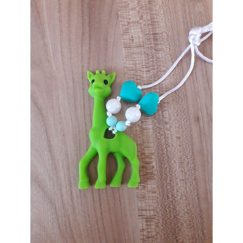 LImitovaná edícia - zelená žirafa s tyrkysovou a bielou