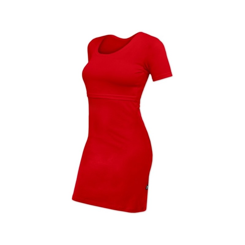 Elena - šaty na dojčenie, krátky rukáv, červené