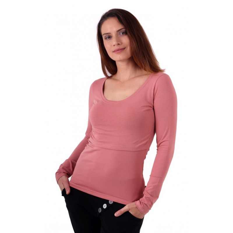 Kateřina - tričko na dojčenie, dlhé rukávy, staroružová