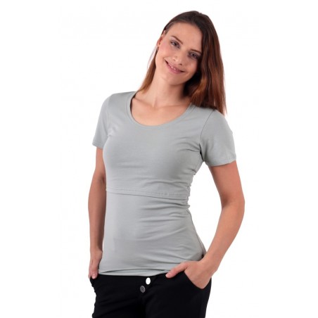 Kateřina - tričko na dojčenie, krátke rukávy, olivová